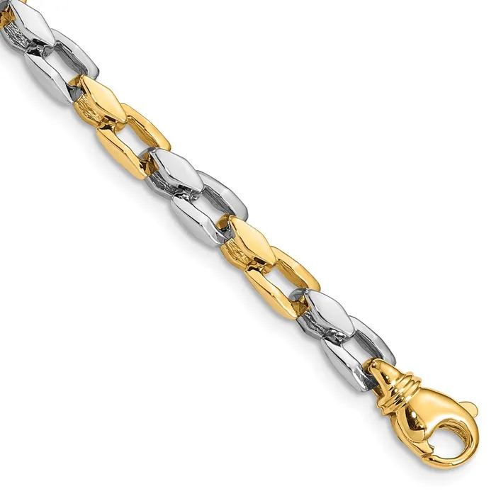 MDS Solid 14K Twotone Gold 24 inch 45mm Hand Polished Fancy Link with Fancy Lobster Clasp Chain Necklace Necklaces MDS Solid 14K Twotone Gold 24 inch 45mm Hand Polished Fancy Link with Fancy Lobster Clasp Chain Necklace Necklaces