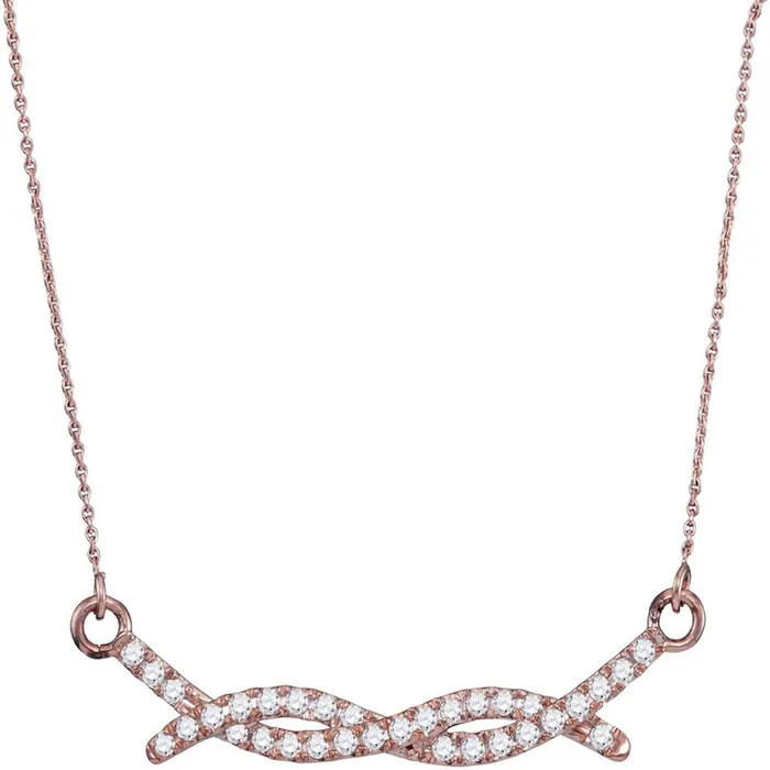 Necklaces 10k Rose Gold Round Diamond Twist Fashion Necklace 14 Cttw gndatlanta Necklaces 10k Rose Gold Round Diamond Twist Fashion Necklace 14 Cttw gndatlanta