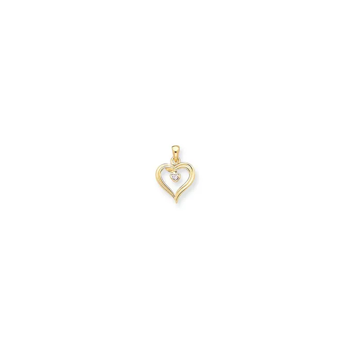 Necklaces 14k AAA Diamond heart pendant Goldiacom