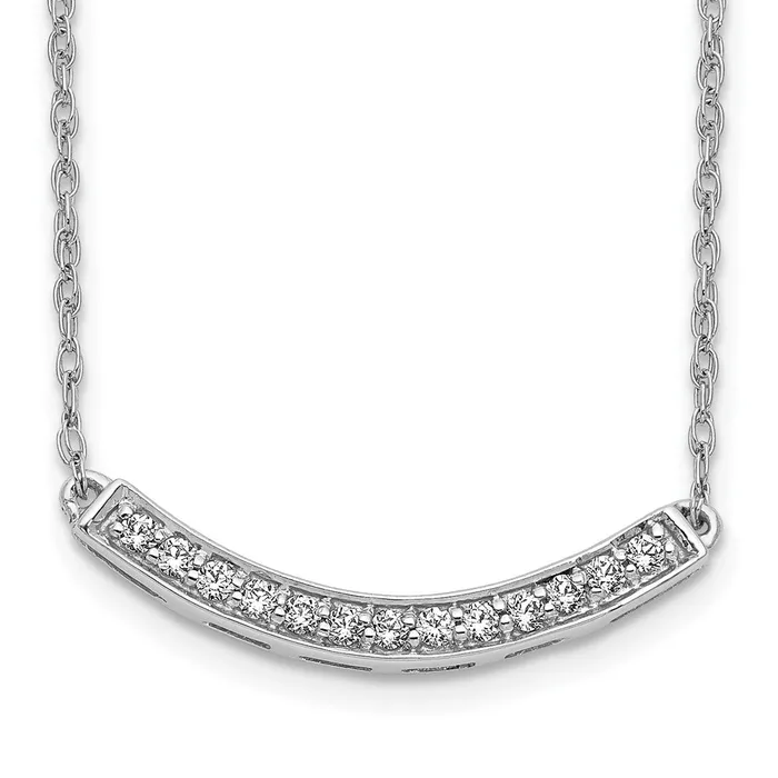 Necklaces Goldia 14k White Gold Real Diamond Curved Bar 18 inch Necklace Necklaces Goldia 14k White Gold Real Diamond Curved Bar 18 inch Necklace