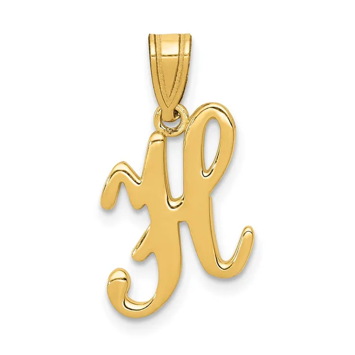 Necklaces Goldia 14k Yellow GoldY Script Letter H Initial Pendant