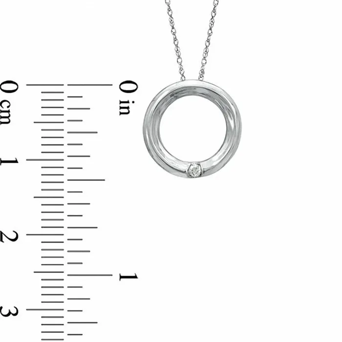 Necklaces Goldia Natural Diamond Accent Circle Pendant in 10K White Gold Necklaces Goldia Natural Diamond Accent Circle Pendant in 10K White Gold