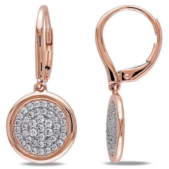 Original AMOUR 12 CT TW Diamond Pave Disc Leverback Earrings In 14K Rose Gold JMS always Earrings Original AMOUR 12 CT TW Diamond Pave Disc Leverback Earrings In 14K Rose Gold JMS always Earrings