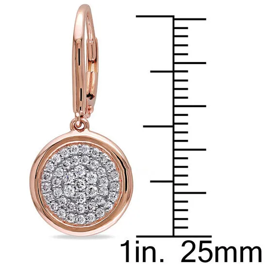 Original AMOUR 12 CT TW Diamond Pave Disc Leverback Earrings In 14K Rose Gold JMS always Earrings Original AMOUR 12 CT TW Diamond Pave Disc Leverback Earrings In 14K Rose Gold JMS always Earrings