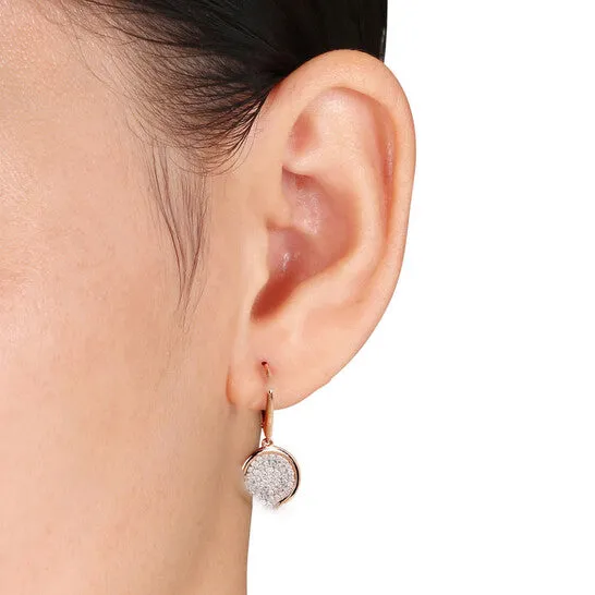 Original AMOUR 12 CT TW Diamond Pave Disc Leverback Earrings In 14K Rose Gold JMS always Earrings Original AMOUR 12 CT TW Diamond Pave Disc Leverback Earrings In 14K Rose Gold JMS always Earrings