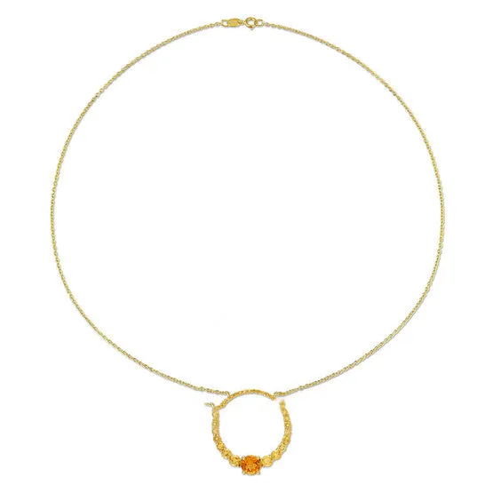 Original AMOUR 3 14 CT TGW Citrine and Madeira Citrine Graduated Open Circle Pendant with Chain In Yellow Plated Sterling Silver JMS always Necklaces Original AMOUR 3 14 CT TGW Citrine and Madeira Citrine Graduated Open Circle Pendant with Chain In Yellow Plated Sterling Silver JMS always Necklaces