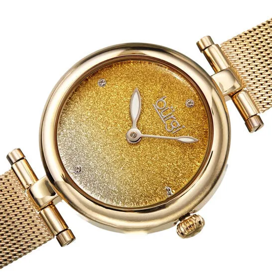 Original Burgi Quartz Gold Dial Goldtone Mesh Ladies Watch BUR231YG JMS always Rings Original Burgi Quartz Gold Dial Goldtone Mesh Ladies Watch BUR231YG JMS always Rings