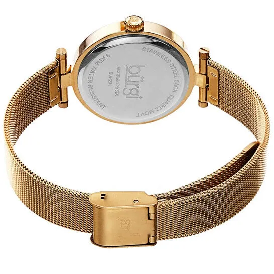 Original Burgi Quartz Gold Dial Goldtone Mesh Ladies Watch BUR231YG JMS always Rings Original Burgi Quartz Gold Dial Goldtone Mesh Ladies Watch BUR231YG JMS always Rings