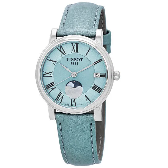 Original Tissot Carson Moon Phase Quartz Light Blue Dial Ladies Watch T1222231635300 JMS always Watches Original Tissot Carson Moon Phase Quartz Light Blue Dial Ladies Watch T1222231635300 JMS always Watches