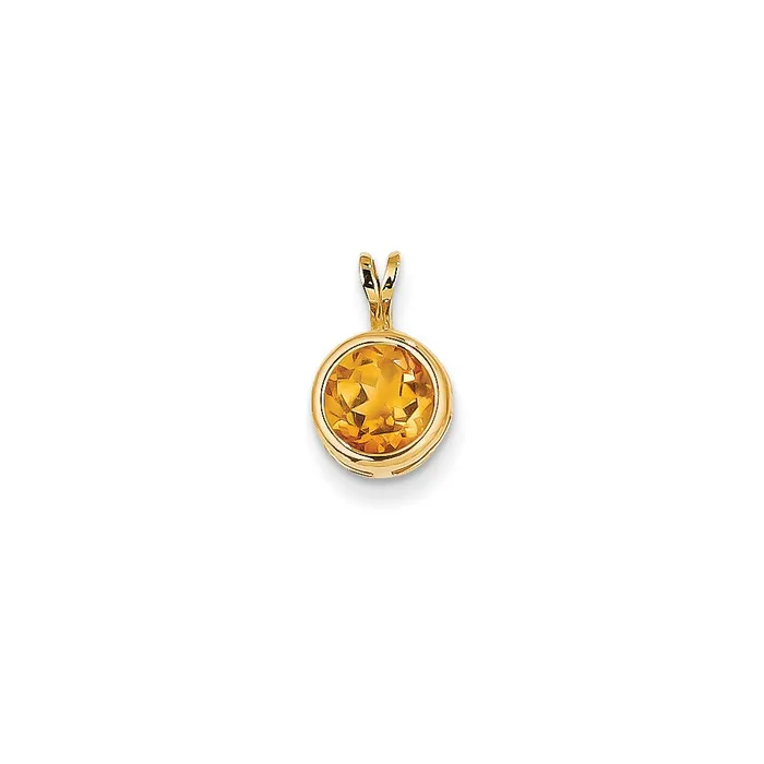 PreStyled Sets Goldia 14K Yellow Gold 7mm Citrine bezel pendant