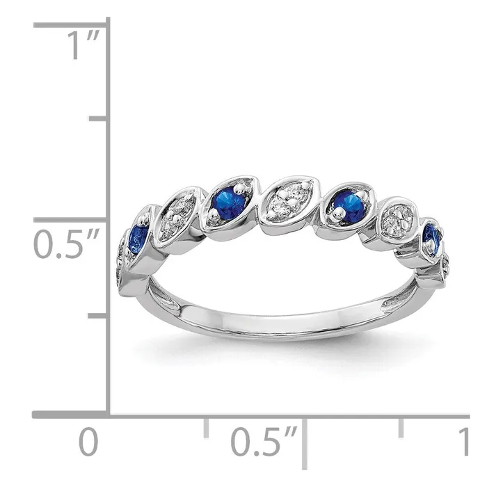 Rings 14k White Gold Fancy Real Diamond and Sapphire Ring Goldiacom