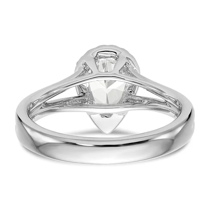 Rings 14kw Pear Halo Simulated Diamond Split Shank Engagement Ring Goldiacom