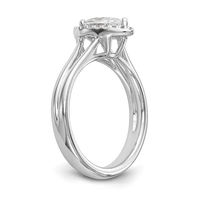 Rings 14kw Pear Halo Simulated Diamond Split Shank Engagement Ring Goldiacom