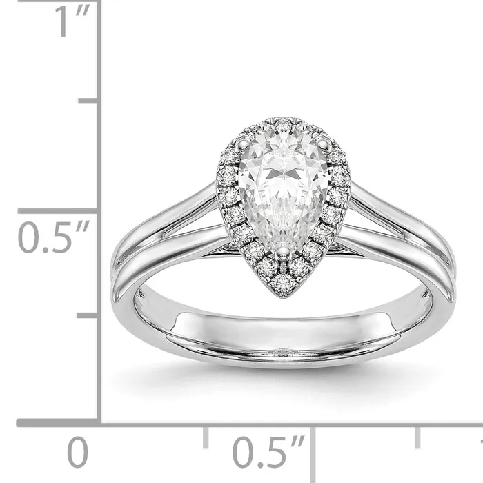 Rings 14kw Pear Halo Simulated Diamond Split Shank Engagement Ring Goldiacom