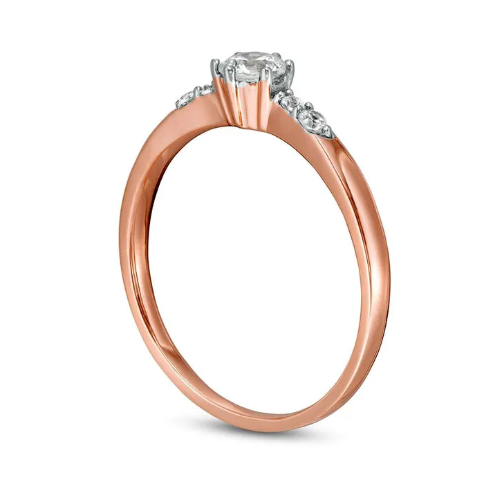 Rings Goldia 033 CT TW Natural Diamond Engagement Ring in Solid 10K Rose Gold Rings Goldia 033 CT TW Natural Diamond Engagement Ring in Solid 10K Rose Gold