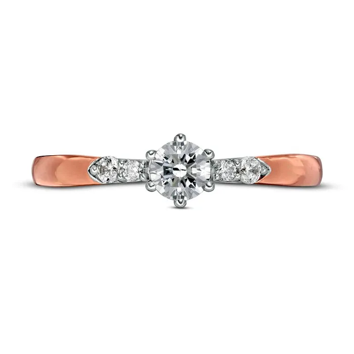 Rings Goldia 033 CT TW Natural Diamond Engagement Ring in Solid 10K Rose Gold Rings Goldia 033 CT TW Natural Diamond Engagement Ring in Solid 10K Rose Gold