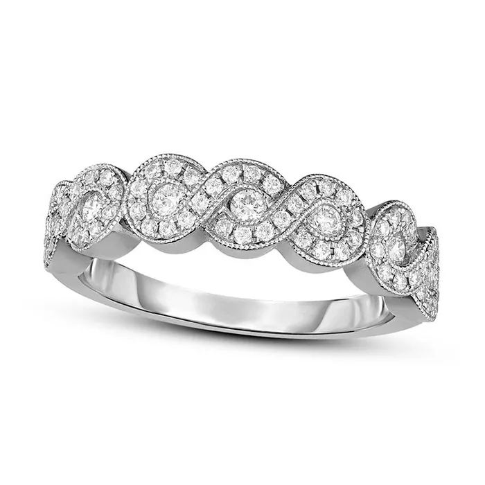 Rings Goldia 038 CT TW Natural Diamond Infinity Antique VintageStyle Band in Solid 10K White Gold Rings Goldia 038 CT TW Natural Diamond Infinity Antique VintageStyle Band in Solid 10K White Gold