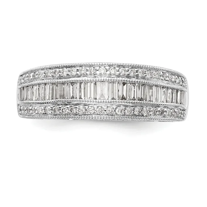 Rings Goldia 075ct CZ Solid Real 14K White Gold Wedding Band Ring