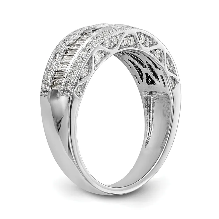 Rings Goldia 075ct CZ Solid Real 14K White Gold Wedding Band Ring