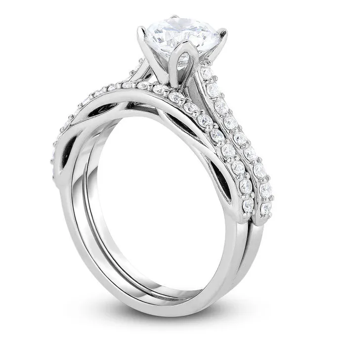 Rings Goldia 15 CT TW Natural Diamond Bridal Engagement Ring Set in Solid 14K White Gold Rings Goldia 15 CT TW Natural Diamond Bridal Engagement Ring Set in Solid 14K White Gold
