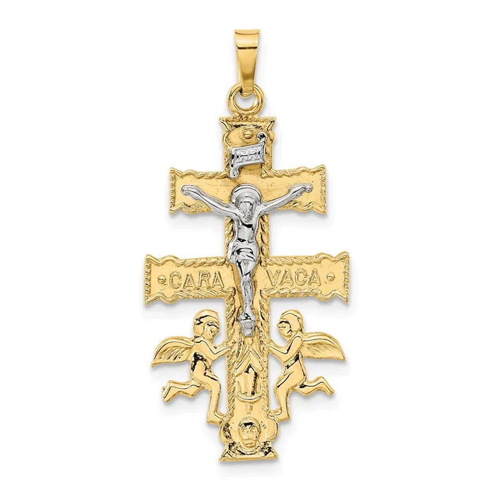 Rings Goldia 14k Twotone Gold Cara Vaca Crucifix Pendant