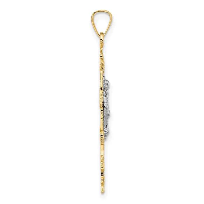 Rings Goldia 14k Twotone Gold Cara Vaca Crucifix Pendant