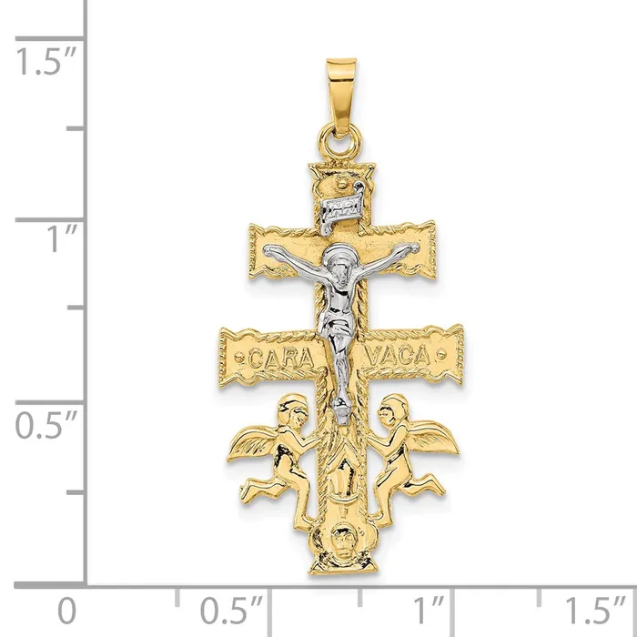 Rings Goldia 14k Twotone Gold Cara Vaca Crucifix Pendant