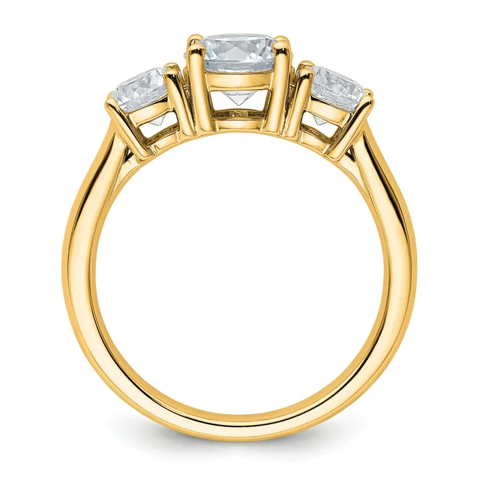 Rings Goldia 14k Yellow Gold 2 Ct Certified Lab Grown Diamond VSSI G Three Stone Engagement Ring