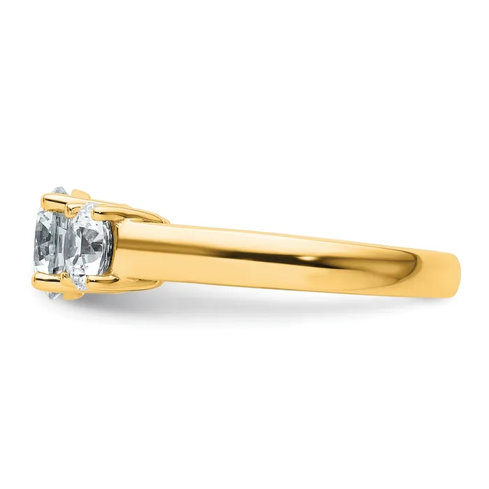 Rings Goldia 14k Yellow Gold 2 Ct Certified Lab Grown Diamond VSSI G Three Stone Engagement Ring