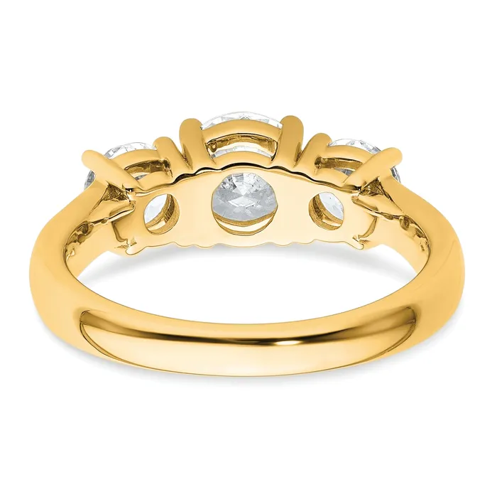 Rings Goldia 14k Yellow Gold 2 Ct Certified Lab Grown Diamond VSSI G Three Stone Engagement Ring