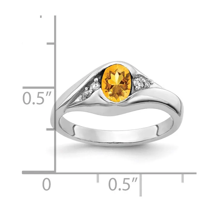 Rings goldiaca 14k White Gold 6x4mm Oval Citrine Checker AAA Real Diamond ring Rings goldiaca 14k White Gold 6x4mm Oval Citrine Checker AAA Real Diamond ring