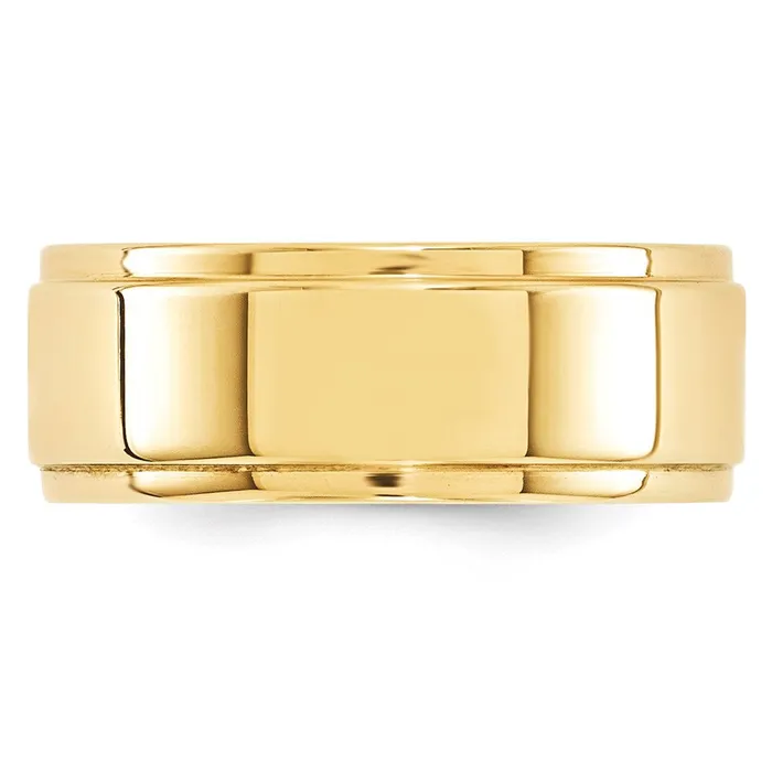 Rings Goldia Solid 10K Yellow Gold 8mm Flat with Step Edge MensWomens Wedding Band Ring Size 85 Rings Goldia Solid 10K Yellow Gold 8mm Flat with Step Edge MensWomens Wedding Band Ring Size 85