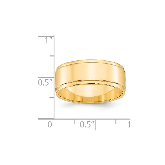 Rings Goldia Solid 10K Yellow Gold 8mm Flat with Step Edge MensWomens Wedding Band Ring Size 85 Rings Goldia Solid 10K Yellow Gold 8mm Flat with Step Edge MensWomens Wedding Band Ring Size 85