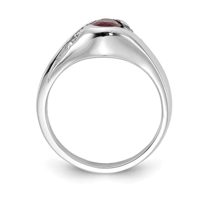 Rings Goldia Solid 14k White Gold 6x4mm Oval Simulated Ruby VS CZ Ring