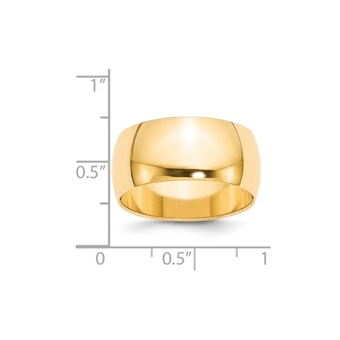 Rings Goldia Solid 14K Yellow Gold 10mm Half Round MensWomens Wedding Band Ring Size 85 Rings Goldia Solid 14K Yellow Gold 10mm Half Round MensWomens Wedding Band Ring Size 85