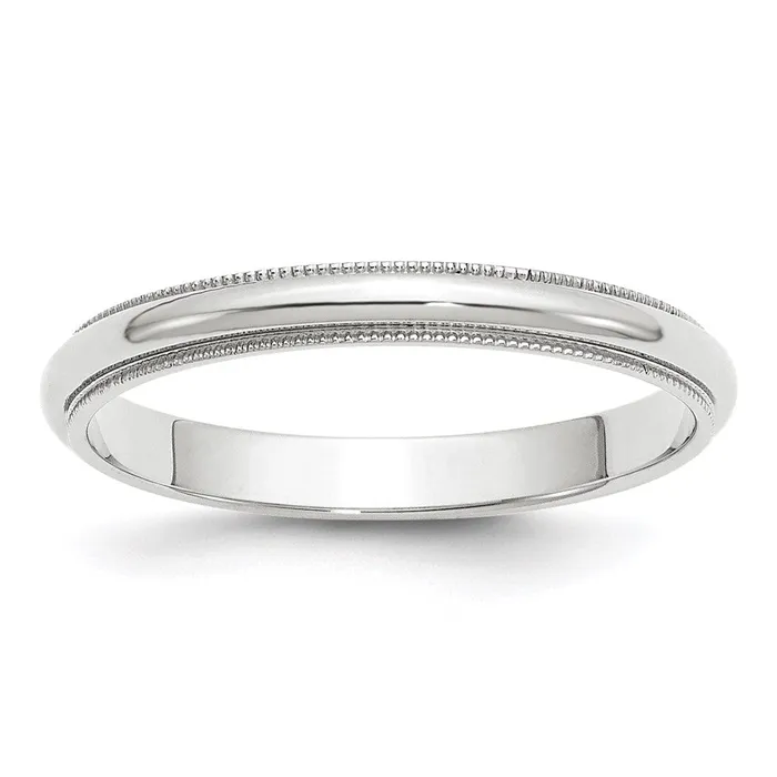 Rings Goldia Solid 18K White Gold 3mm Milgrain Half Round MensWomens Wedding Band Ring Size 13 Rings Goldia Solid 18K White Gold 3mm Milgrain Half Round MensWomens Wedding Band Ring Size 13