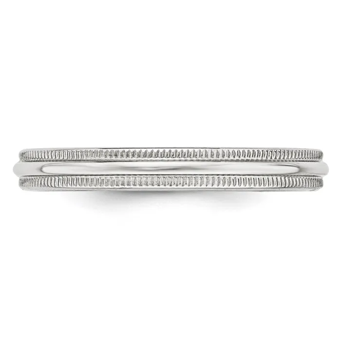 Rings Goldia Solid 18K White Gold 3mm Milgrain Half Round MensWomens Wedding Band Ring Size 13 Rings Goldia Solid 18K White Gold 3mm Milgrain Half Round MensWomens Wedding Band Ring Size 13