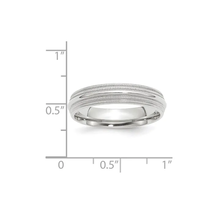 Rings Goldia Solid 18K White Gold 5mm Double Milgrain Comfort Fit MensWomens Wedding Band Ring Size 65 Rings Goldia Solid 18K White Gold 5mm Double Milgrain Comfort Fit MensWomens Wedding Band Ring Size 65