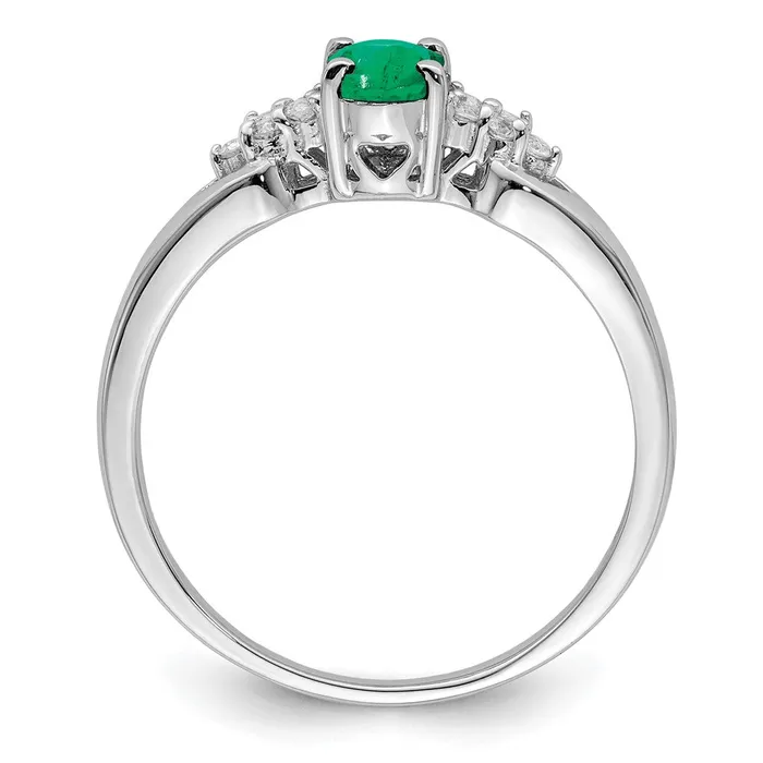 Rings Goldia Sterling Silver Rhodiumplated Emerald and White Sapphire Ring