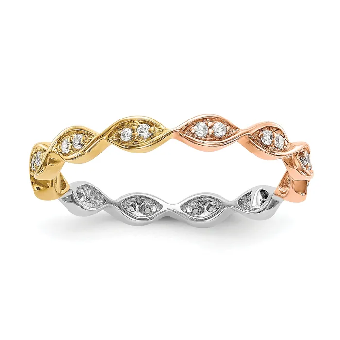 Rings Solid Real 14k White Polished Round 2CT Double Row CZ Eternity Wedding Band Ring Goldia Rings Solid Real 14k White Polished Round 2CT Double Row CZ Eternity Wedding Band Ring Goldia