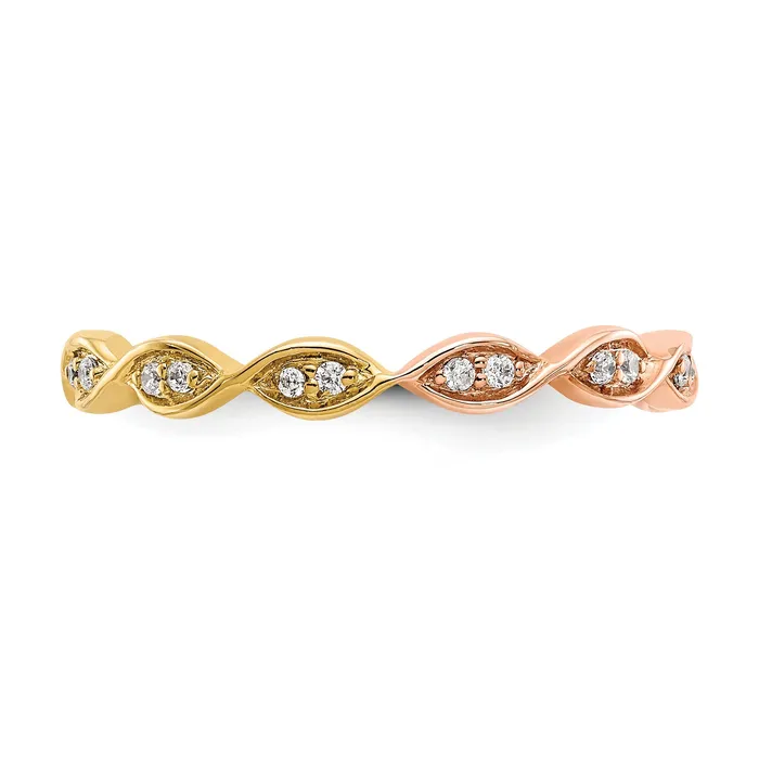 Rings Solid Real 14k White Polished Round 2CT Double Row CZ Eternity Wedding Band Ring Goldia