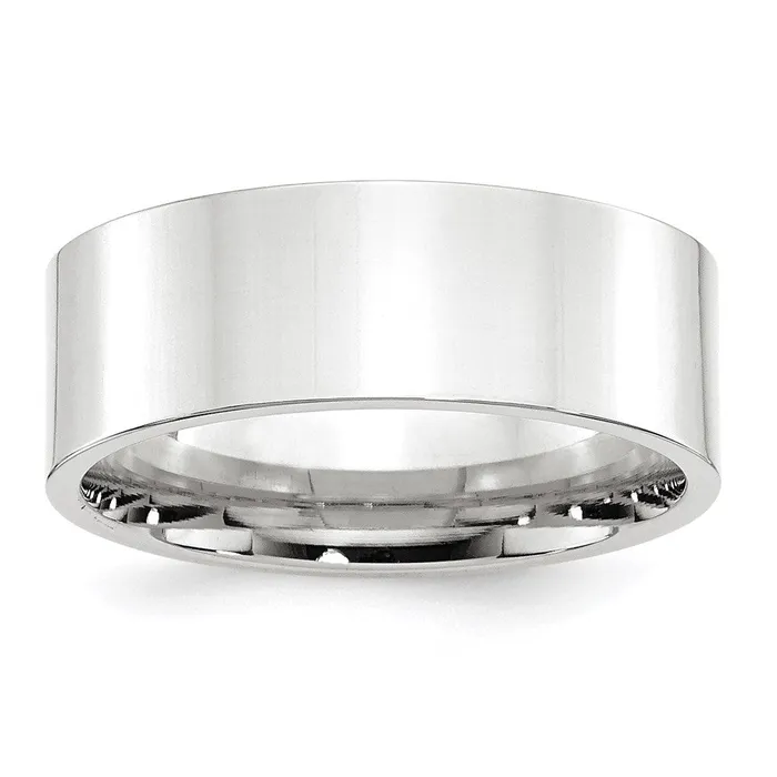 Solid 10K White Gold 8mm Standard Flat Comfort Fit MensWomens Wedding Band Ring Size 75 Goldia Rings Solid 10K White Gold 8mm Standard Flat Comfort Fit MensWomens Wedding Band Ring Size 75 Goldia Rings