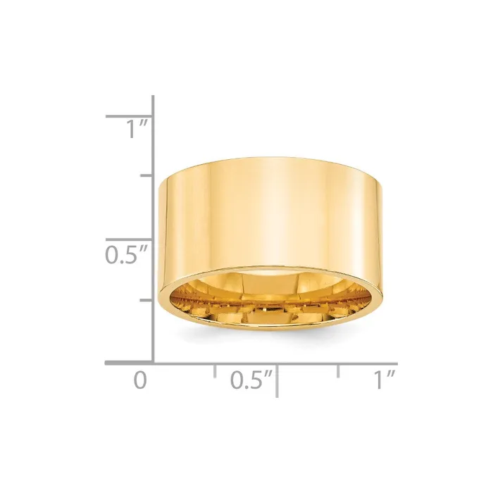 Solid 10K Yellow Gold 12mm Standard Flat Comfort Fit MensWomens Wedding Band Ring Size 75 Goldia Rings