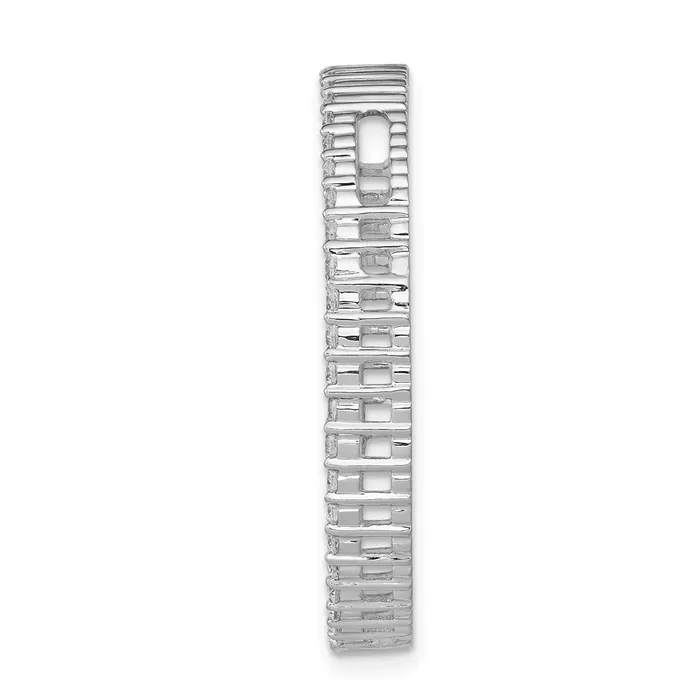 Solid 14k White Gold 1ct Simulated CZ Circle Chain Slide Goldia Necklaces Solid 14k White Gold 1ct Simulated CZ Circle Chain Slide Goldia Necklaces