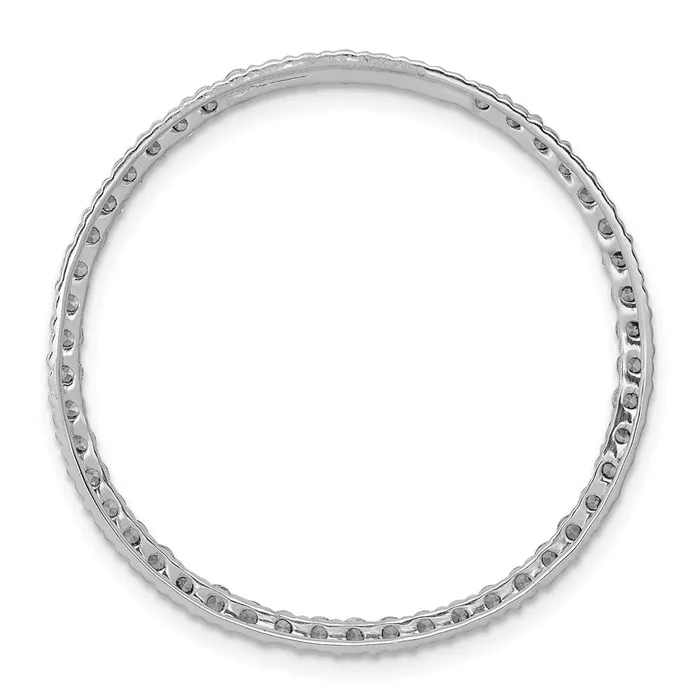 Solid 14k White Gold 1ct Simulated CZ Circle Chain Slide Goldia Necklaces Solid 14k White Gold 1ct Simulated CZ Circle Chain Slide Goldia Necklaces