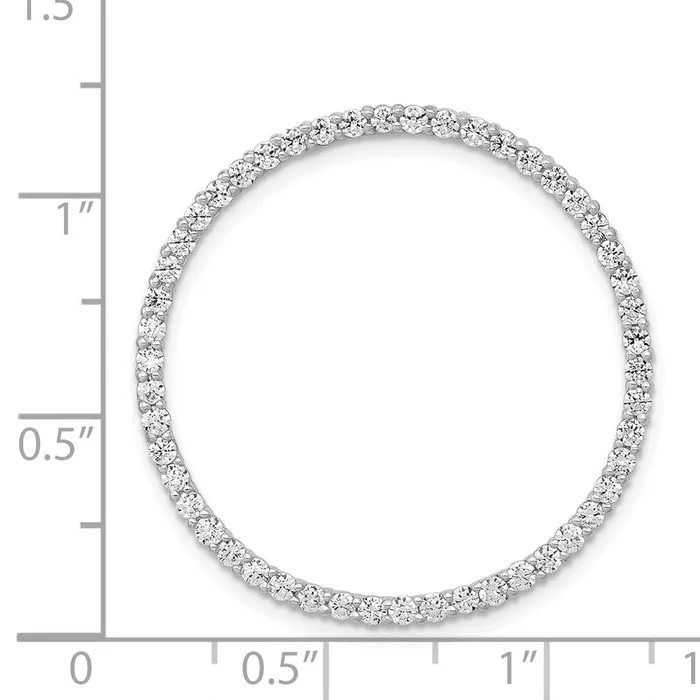 Solid 14k White Gold 1ct Simulated CZ Circle Chain Slide Goldia Necklaces Solid 14k White Gold 1ct Simulated CZ Circle Chain Slide Goldia Necklaces