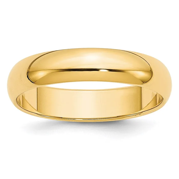 Solid 14K Yellow Gold 5mm Half Round MensWomens Wedding Band Ring Size 135 Goldia Rings Solid 14K Yellow Gold 5mm Half Round MensWomens Wedding Band Ring Size 135 Goldia Rings
