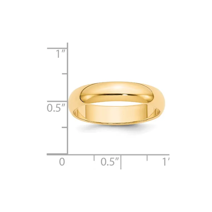 Solid 14K Yellow Gold 5mm Half Round MensWomens Wedding Band Ring Size 135 Goldia Rings Solid 14K Yellow Gold 5mm Half Round MensWomens Wedding Band Ring Size 135 Goldia Rings