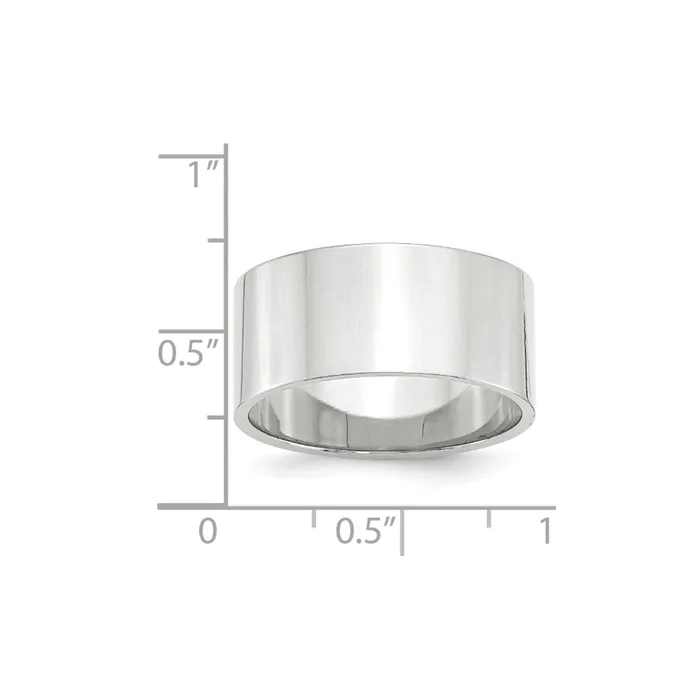 Solid 18K White Gold 10mm Light Weight Flat MensWomens Wedding Band Ring Size 115 Goldia Rings Solid 18K White Gold 10mm Light Weight Flat MensWomens Wedding Band Ring Size 115 Goldia Rings