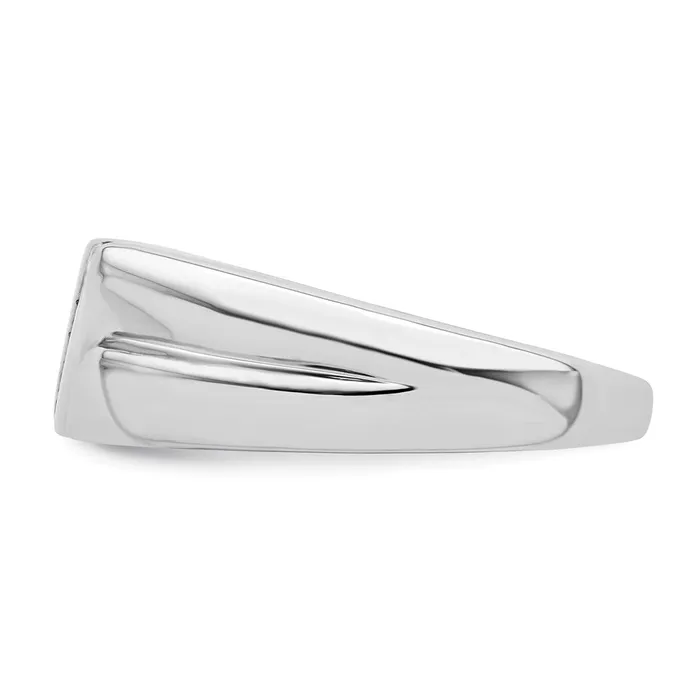 Sterling Silver Rhodium Plated Diamond Mens Ring Goldia Rings